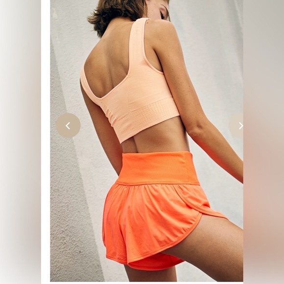 Free People Movement Game Time Running Shorts Neon Coral Womens Medium - Picture 3 of 7